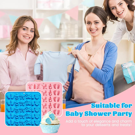 Baby Shower Chocolate Mold,Baby Onesie Pacifier Silicone Mold  Baby Feet Molds Baby Bottle Cradles Bite Size Chocolate Molds