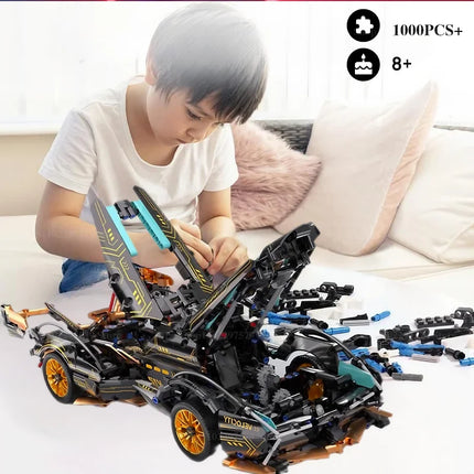 New 1:14 Building Block Car Cool Technology Design Optional Power Group Birthday Christmas Gift for Friends or Kids 1280+granule