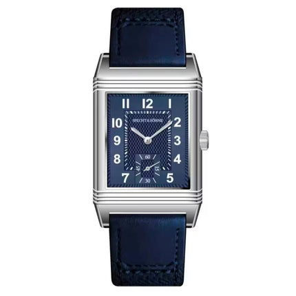 Specht&Söhne Reversible Square Watch Ronda Quartz Movt Stainless Steel Case Sapphire Crystal Flip Design Mens Fashion Wristwatch