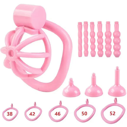 New 2026 Male Penis Chastity Cage Set Small Chastity Cage 5 Cock Rings With Urethral Sound Plug Penis Bondage Slave Man Sex Toy