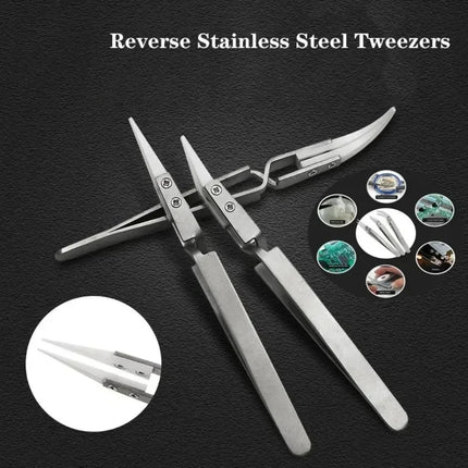 5/3/1pcs Ceramic Tip Labor-saving Electronic Soldering Tweezers, Anti-Static Reverse Acid Resistant Precision Chuck Tweezers