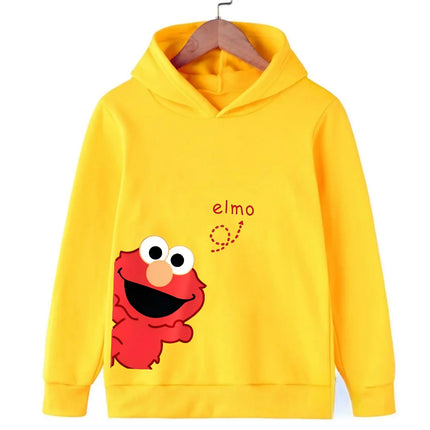 Sesame Street Cookie Monster Print Children's Hoodie Autumn and Winter Warm Casual Pullover Suitable for Boys and Girls