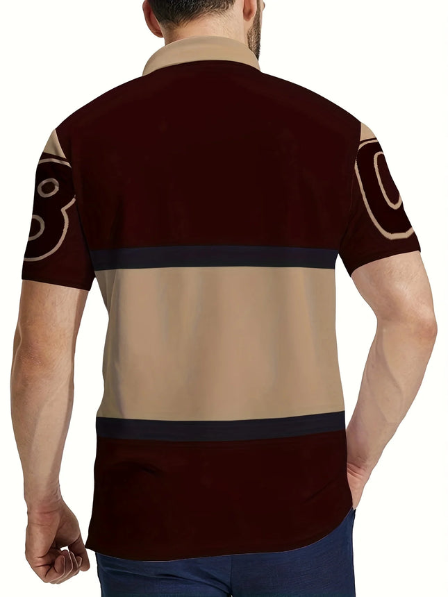 The new men's short-sleeved POLO shirt for summer 2025 is casual fashionable and soft with 3D letter pattern printing