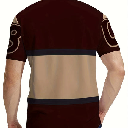 The new men's short-sleeved POLO shirt for summer 2025 is casual, fashionable, and soft, with 3D letter pattern printing.