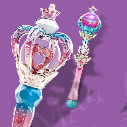 Children Magic Wand Fairy Wand Toys Girl Light Crystal Musical Electric Toys Role-playing Props Decoration Queen Scepter Gifts