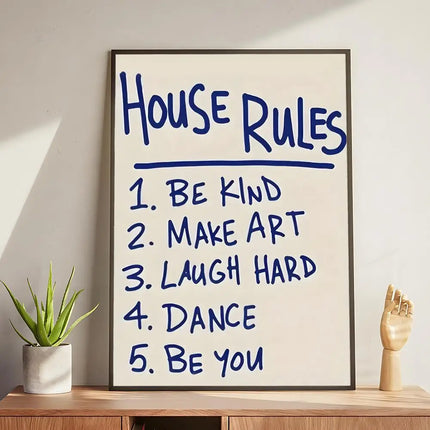 house rules Poster Modern and Elegant Wall Stickers for Home Decor Living Room Dormitory Wall Art