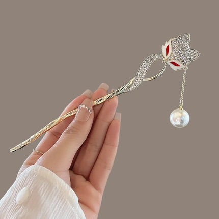 High End Fox Hairpin for Women A Sense of Luxury Modern Simplicity Ancient Style New Chinese Style Tassel Hanfu Qipao Hairpin