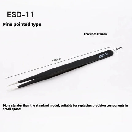 Stainless Steel Tweezers Set,Pointed,Elbow,Flat Head Tweezers Set Hand Tools Industrial Repair Tools Anti-static