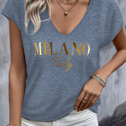 Summer women's short sleeved V-neck loose Modal T-shirt top short sleeved comfortable breathable T-shirt top