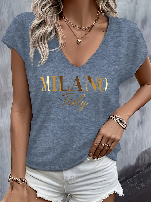 Summer women's short sleeved V-neck loose Modal T-shirt top short sleeved comfortable breathable T-shirt top