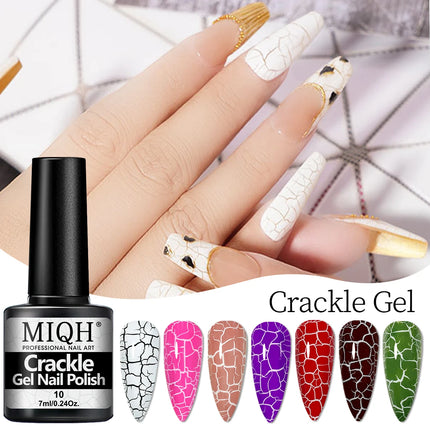 Crackle Nail Polish Gel, 7ML/0.24oz - Hypoallergenic, Acetone-Free, Blow-Dryable for Quick Cracking Effect