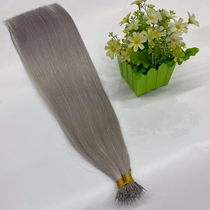Straight Nano Rings Tip Hair Extension Ombre Natural Virgin 100% Human Hair Bulk Blonde Bundles Micro Beads Wholesale keratin