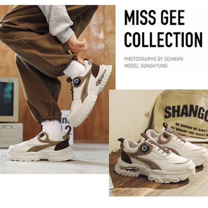 2025 Autumn New Men's Versatile High-Top Trendy Thick-Soled Running Shoes Breathable Casual Trendy Shoes