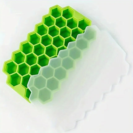 Large-capacity Ice Trays Silicone Mold Reusable Honeycomb Ice Cube Maker Food Grade Ice Maker with Lids Popsicle Mould Mold