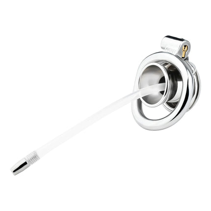 FRRK 268 Flat Button Sissies Male Chastity Cage, 240 Steel Urethral Inverted Chastity Belt, Slave Man Sex Toy Anti-Cheating