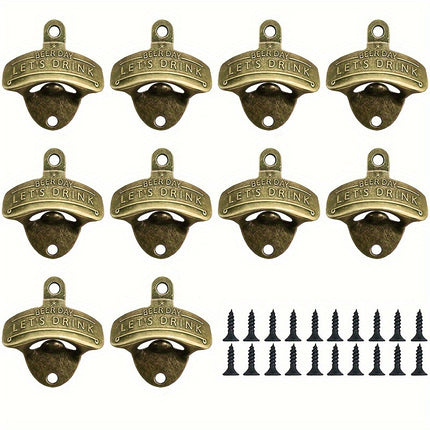 1/2/5/10pcs Vintage Bottle Opener Beer Day Retro Bottle Opener Wall Mounted for Pub BBQ DIY Solid Beer Opener Kitchen Gadgets