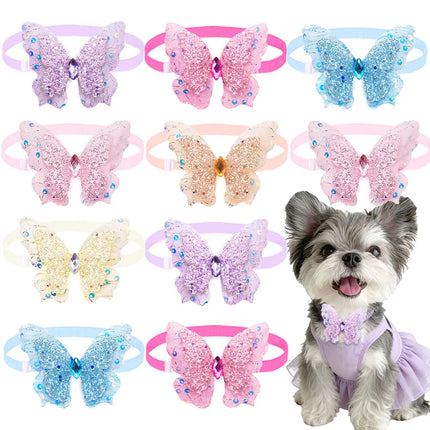 50PCS Dog Bowties Spring Summer Adjustable Pet Collars For Dogs Bow Ties Butterfly Small Puppy Bowknots Fashion Pet Supplies