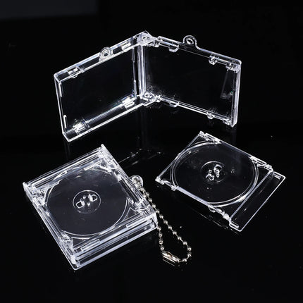 10PCS Peripheral Commemorative Blank Album Mini CD Case DIY Keyring Hanging Decoration CD Player Pendant Key Chains