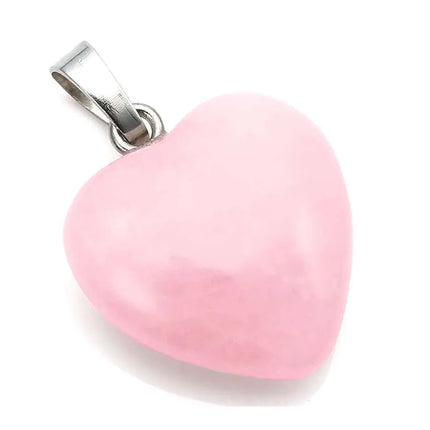 KFT Natural Rose Crystal Quartz Stone Heart Love Pendant Healing Amethyst Aquamarine Chakra Reiki Necklace Mother's Day Gifts