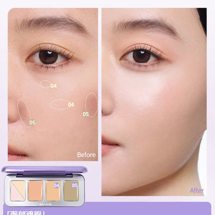 GirlsCrush 5Color Concealer Plate Brighten Lacrimal Groove Covers Acne Black Eye Circles Cream Moisturizer  Face Makeup