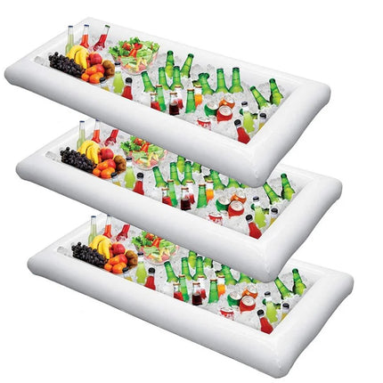 Inflatable Ice Tray Outdoor Picnic Camping Inflatable Chilled Fruit Salad Plate Portable Inflatable Ice Bucket Ice Bar Ice Tank