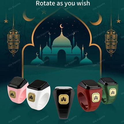 2025 IQibla Smart Zikr Ring Praise Tasbih Tally Electronic Digital Counter for Muslims Prayer Time Vibration Reminder Waterproof
