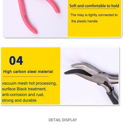 45# Carbon Steel Jewelry Pliers Needle/Chain/Round Nose Wire Cutter Tweezers Jewel Repair Handcrafts Beading Sewing Pliers Tool