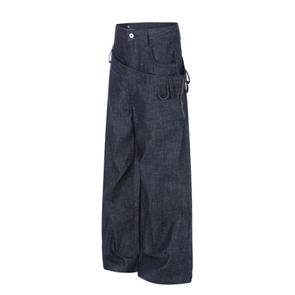 Irregular Fashion Design Baggy Jeans Men Women Streetwear Hip Hop Loose Casual Wide Leg Denim Jeans Pants Trousers