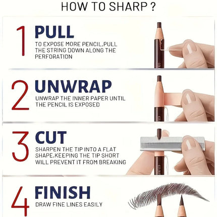 10pcs Hengsi Waterproof and Long-lasting Tear Off Eyebrow Pencil - No Need to Sharpen, Anti Smudging Suitable for All Skin Types