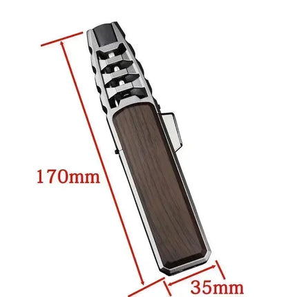 JOBON Metal Outdoor Windproof Turbine Torch Strong Fire Power Blue Flame Straight Butane Gas Lighter Gas Kitchen BBQ Welding
