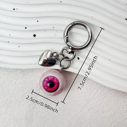 Realistic Eyeball Keychain Halloween Eye Keyring Gothic Resin Devil's Eye Bag Pendant Car Key Holder Unique Accessory
