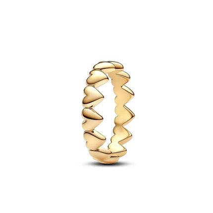 2025 Hot Selling Wholesale Gold Color Sun Heart Bow Size 6 7 8 9 Ring Rings For Trenday Women Jewelry 925 Sterling Silver