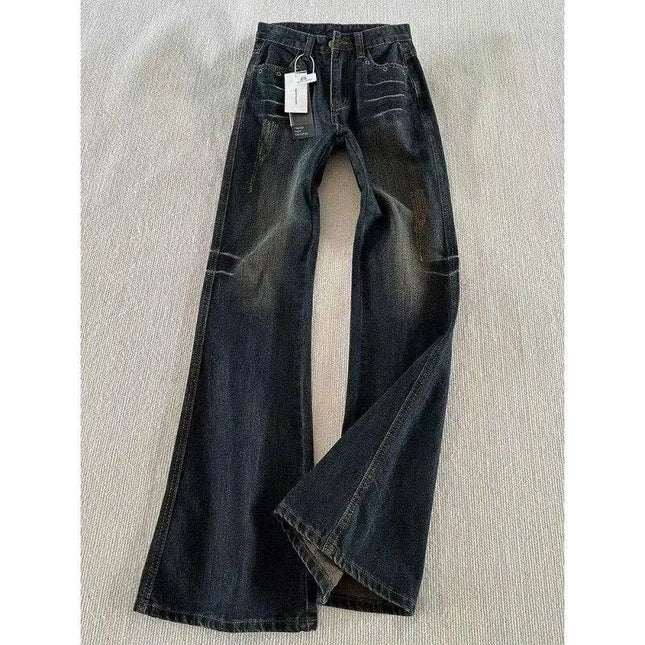 Classic Retro Flare Denim Men's Jeans Bootcut Stretch Cotton Men's Pants Vintage Style Unique Nostalgic Comfort Casual Slim