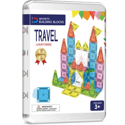 Large and Small Combination Magnetic Building Toys, Travel-Sized Iron Box for Easy Portability, Magnetic Building Blocks with Cr