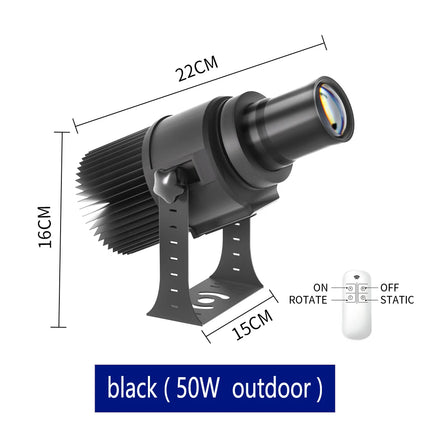 Custom Led HD Gobo Logo Projector Indoor Outdoor Ip67 Waterproof Rotating Advertising Image Projection Light For Floor Wedding