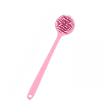 Silicone Bath Brush Long Handle Double-Sided Extended Bathing Scrubbing Massage Brush Back Scrubber for Men and Women