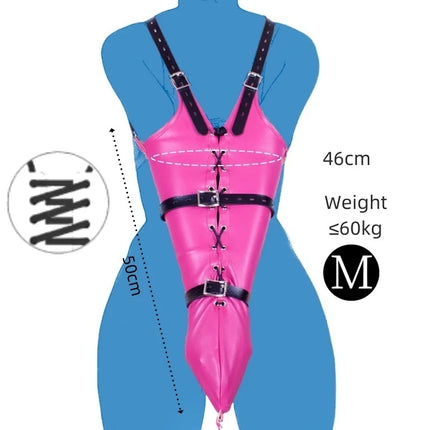 Erotic Games Both Arm Back Bondage Gloves with Adjustable Shoulders Strap Handcuffs for Couple Secure Restraint Adult Sex Toys