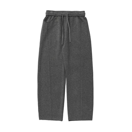 Split-seam Textured Casual Pants for Men Oversized Curved-leg Trousers Draping Relaxed Fit American-Style Athletic Sweatpants