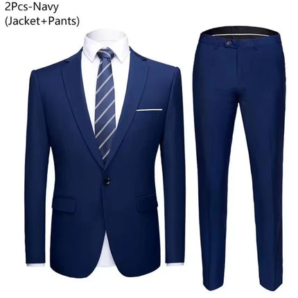 Suits For Men Wedding 2 Pieces Set Elegant Jackets Pants  Blazers Slim Fit Formal Outfit Fashion Business Classic 2025 Costume