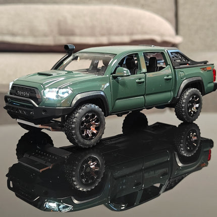 1:32 Toyota Tacoma TRO Off Road Pickup Alloy Diecast Model Computer Desktop Decoration With Sound Light Beautiful Christmas Gift