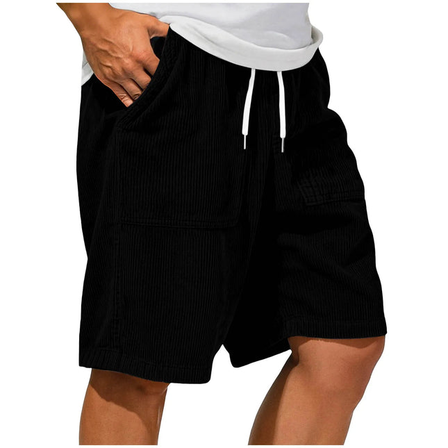 2026 New Men's Retro Corduroy Casual Shorts Men Fashion Solid Sweatpants Harajuku Corduroy Short Pants New Men Clothing Roupas