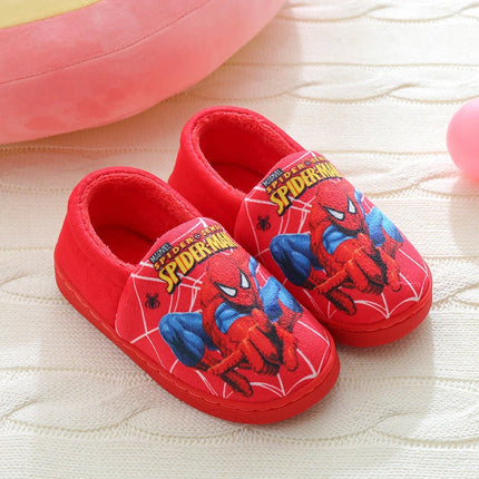 Cartoon Pattern Boys Spider Man Cotton Shoes Indoor Slippers Autumn Winter Warm Home Wear Children's Cottonslippers Anti-slip