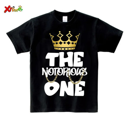 Notorious One Shirt Birthday Boy Shirt for Kids Family Matching Outfits Party Shirts Custom Name Girl Toddler Baby Familia Shirt