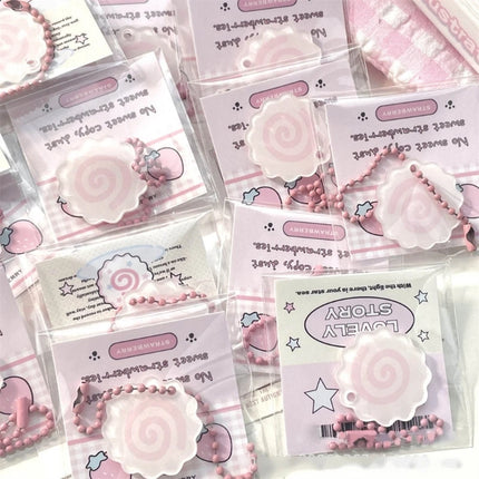 Handmade Acrylic Pink Squid Roll Charm Keychains Lovely Ornament Keyring Backpack Handbag Charm Pendant Keys Holder