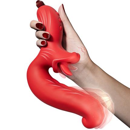 KUSHOR Tongue Vibrator for Women Dildo Vibrators with 10 Swaying & 10 Licking Modes G Spot Clit Stimulator Sex Toys for Couples