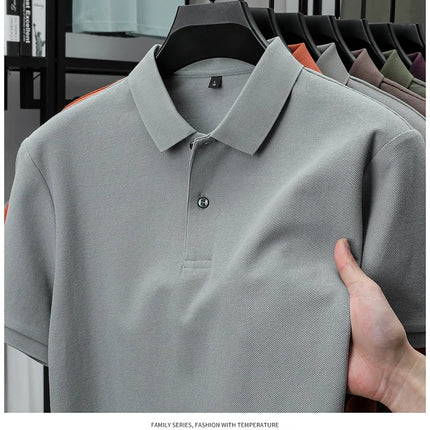 Men's 100% Cotton Polo Shirt - Summer Casual Breathable Tee, 19 Colors, Ideal for Golf and Sports, Business Casual, Silk-Like Finish