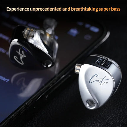 KZ Castor Bass HiFi Earphone Dual Dynamic Driver Wired Harman Tuning Noise Isolating IEM Headphones With 2Pin Detachable Cable