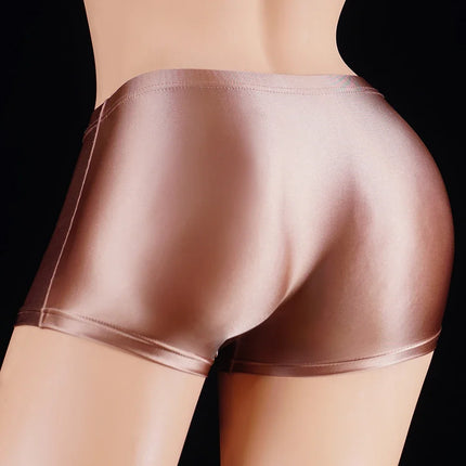 Shiny Satin Glossy Smooth Sexy Homme Gay Hombre Men's Sexy Sissy Long Penis Bulge Big Pouch Boxer Tight Underwear Men Lingerie