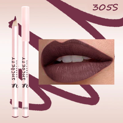 Matte Lip Liner Pencil Set of 12 Nude &Brown Shades Highly Pigmented Smooth Velvet Finish Long-Lasting Waterproof & Smudge-Proof