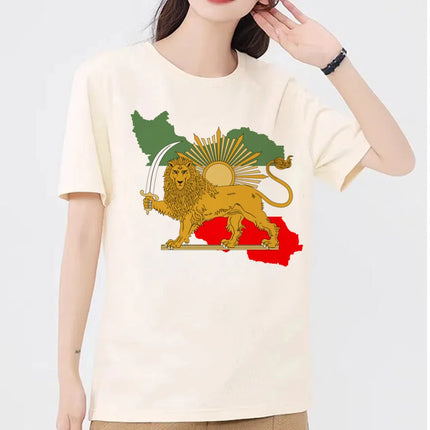 2026 Iran Tshirt Women Funny Clothing Sleeve T-shirt Clothing Tops Tees Aesthetic Clothes Harajuku Tshirt Female